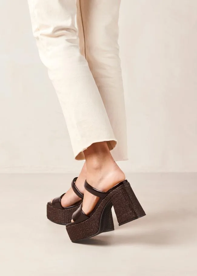 ALOHAS Mules Viviana 8211 Brown Vegan Leather Sandals 8211 Women