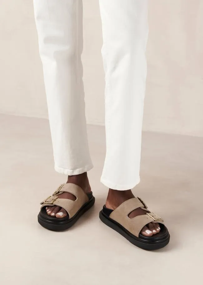 ALOHAS Sandals Buckle Strap 8211 Beige Suede Sandals 8211 Women