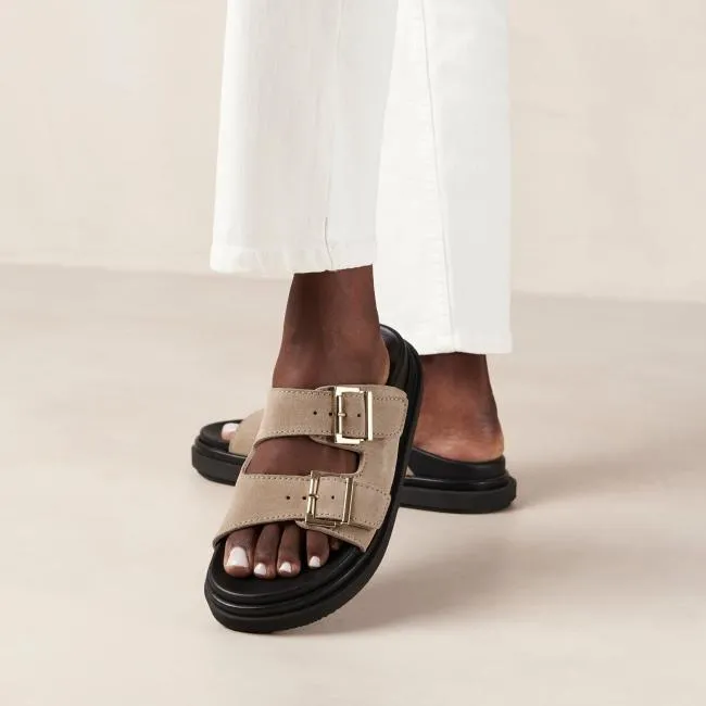 ALOHAS Sandals Buckle Strap 8211 Beige Suede Sandals 8211 Women
