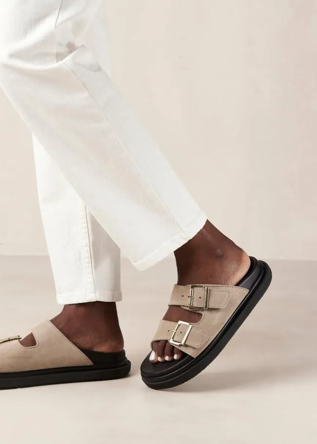ALOHAS Sandals Buckle Strap 8211 Beige Suede Sandals 8211 Women