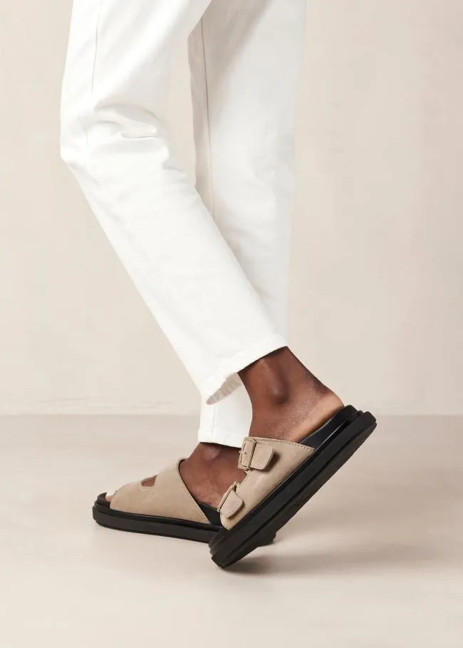 ALOHAS Sandals Buckle Strap 8211 Beige Suede Sandals 8211 Women