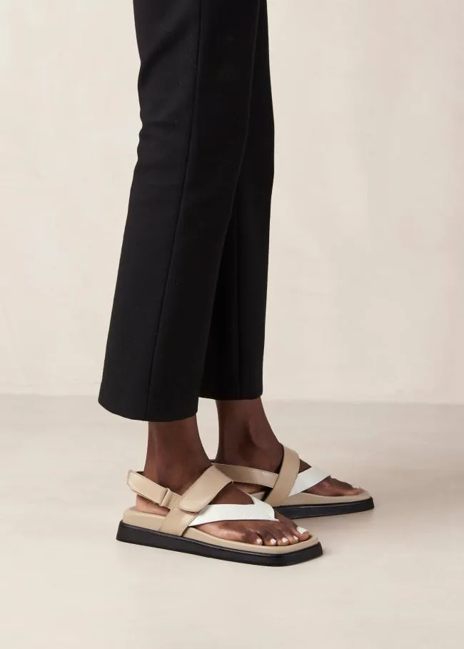 ALOHAS Sandals Decade 8211 White And Brown Leather Sandals 8211 Women
