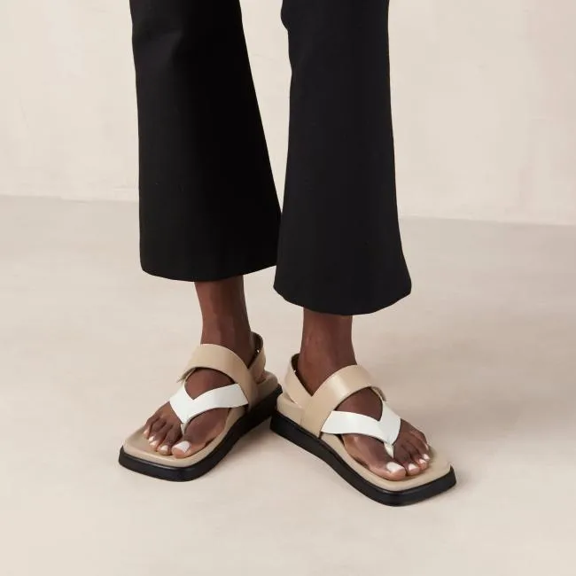 ALOHAS Sandals Decade 8211 White And Brown Leather Sandals 8211 Women