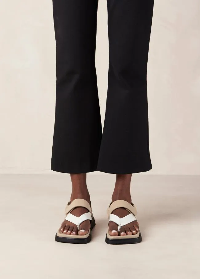 ALOHAS Sandals Decade 8211 White And Brown Leather Sandals 8211 Women
