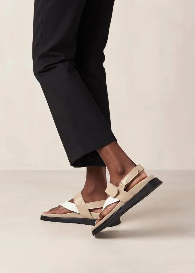 ALOHAS Sandals Decade 8211 White And Brown Leather Sandals 8211 Women
