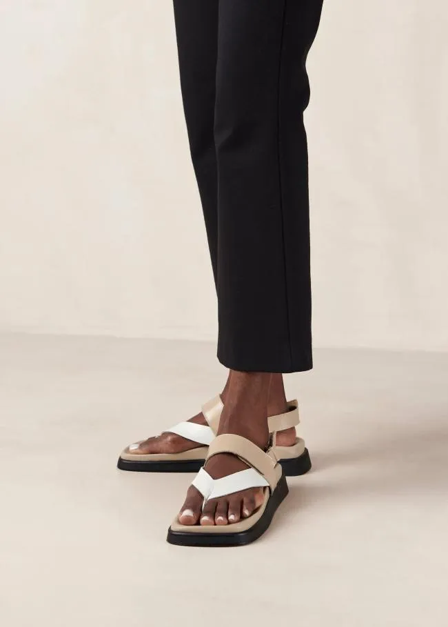 ALOHAS Sandals Decade 8211 White And Brown Leather Sandals 8211 Women