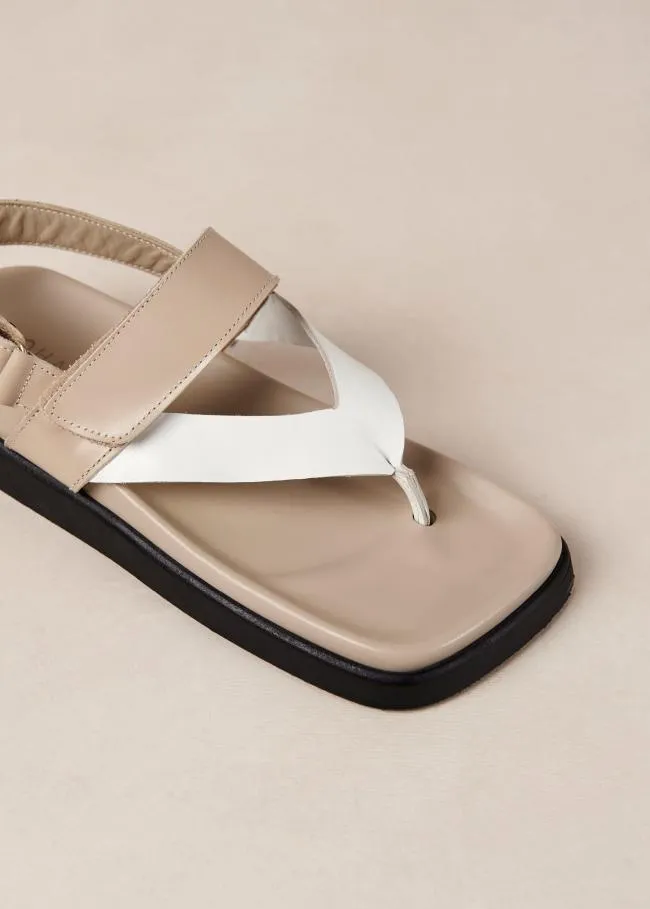 ALOHAS Sandals Decade 8211 White And Brown Leather Sandals 8211 Women