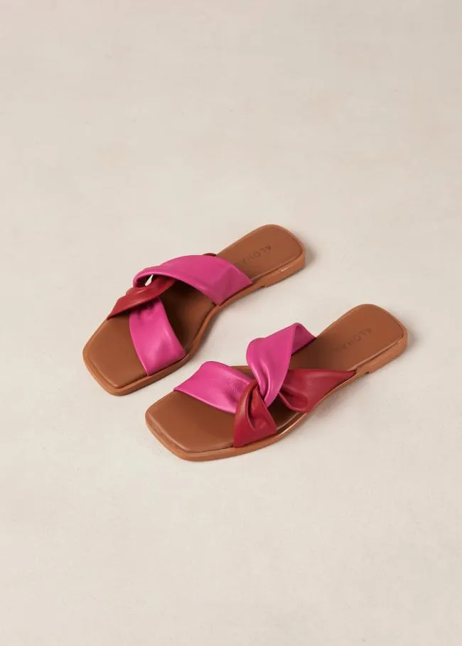ALOHAS Sandals Nomad 8211 Red And Pink Leather Sandals 8211 Women