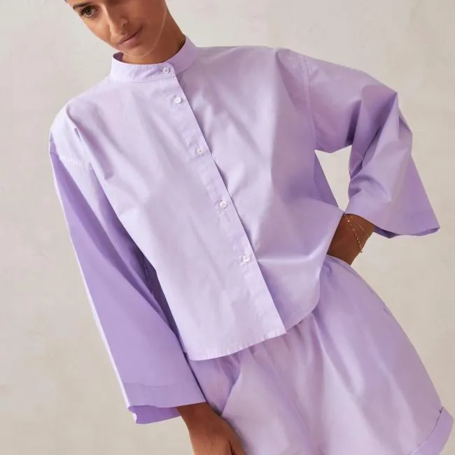 ALOHAS Shirts Maira 8211 Purple Cotton Shirt 8211 Women