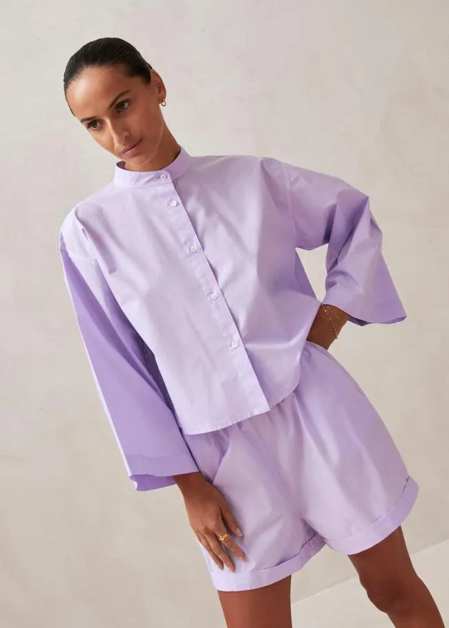 ALOHAS Shirts Maira 8211 Purple Cotton Shirt 8211 Women