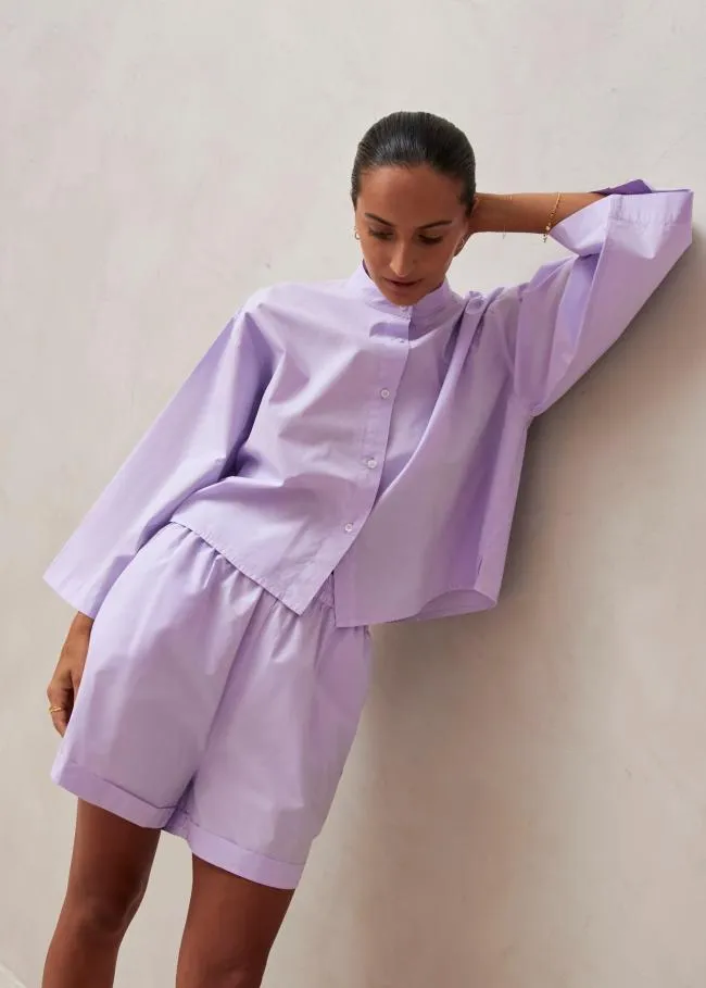 ALOHAS Shirts Maira 8211 Purple Cotton Shirt 8211 Women