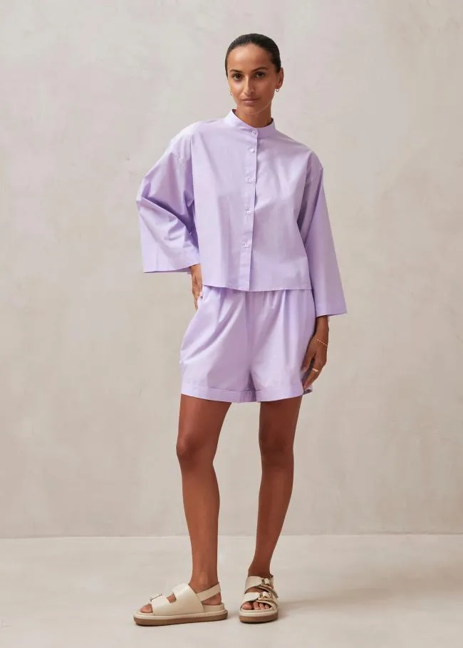 ALOHAS Shirts Maira 8211 Purple Cotton Shirt 8211 Women
