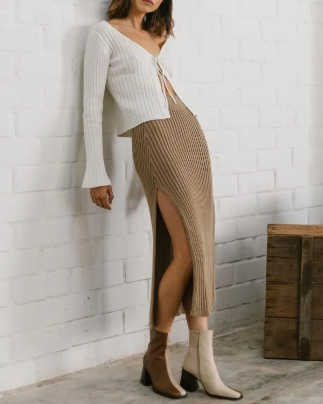 ALOHAS Skirts Wise 8211 Brown Knit Skirt 8211 Women