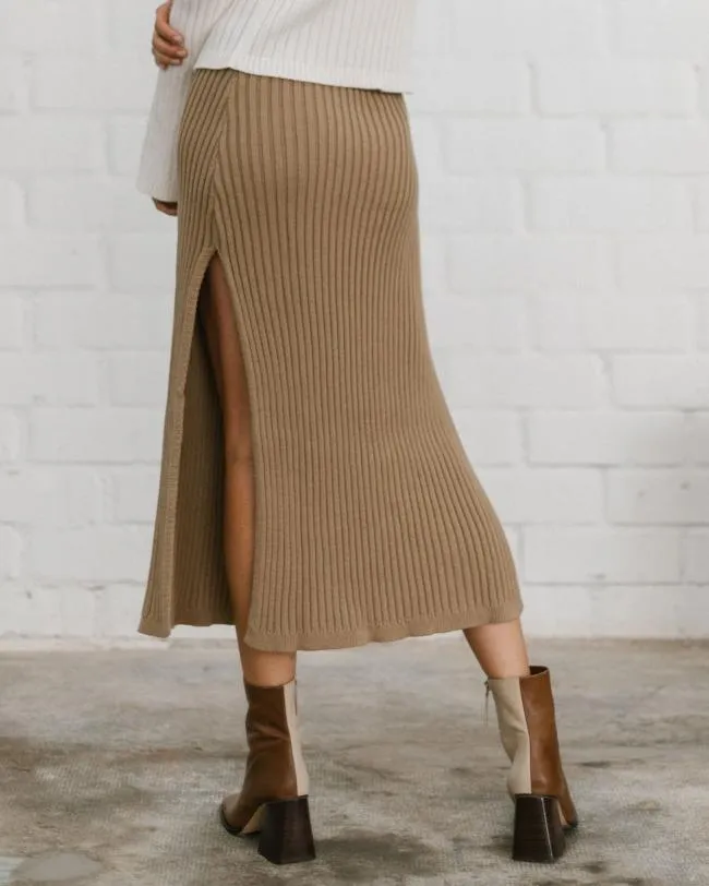 ALOHAS Skirts Wise 8211 Brown Knit Skirt 8211 Women