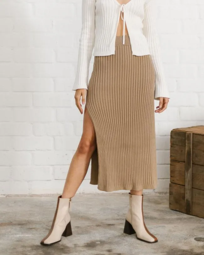 ALOHAS Skirts Wise 8211 Brown Knit Skirt 8211 Women