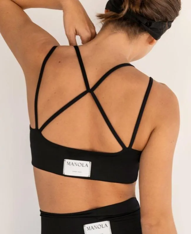 ALOHAS Sportswear Crossed Back 8211 Black Top 8211 Women
