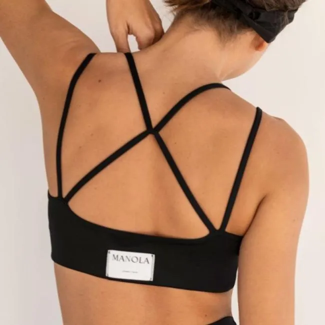ALOHAS Sportswear Crossed Back 8211 Black Top 8211 Women