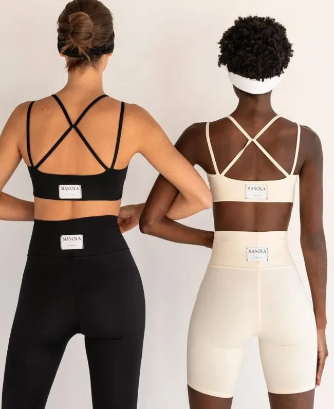 ALOHAS Sportswear Crossed Back 8211 Black Top 8211 Women