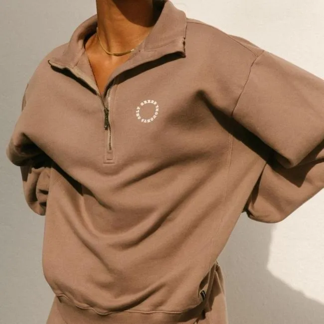 ALOHAS Sportswear Macchiato 8211 Brown Cotton Top 8211 Women