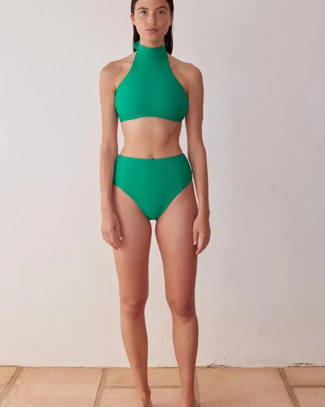 ALOHAS Swimwear The Higher 8211 Green Econyl Bikini Top 8211 Women