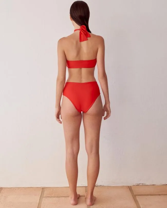 ALOHAS Swimwear The Higher 8211 Red Econyl Bikini Bottom 8211 Women
