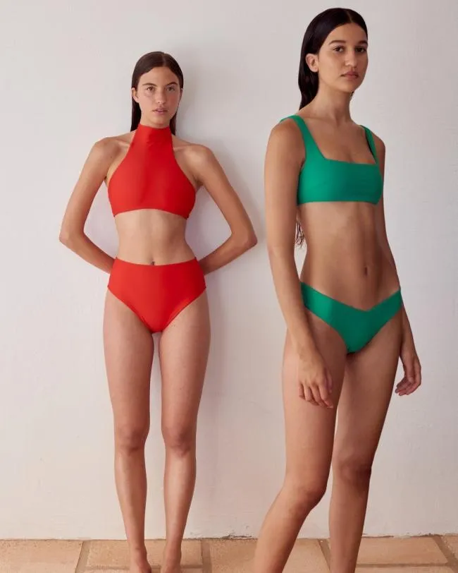 ALOHAS Swimwear The Higher 8211 Red Econyl Bikini Bottom 8211 Women
