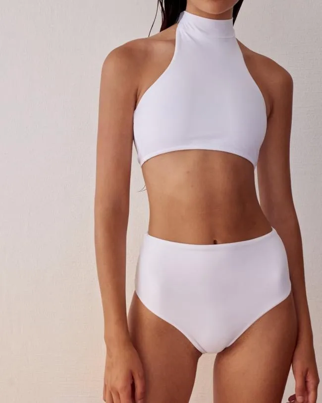 ALOHAS Swimwear The Higher 8211 White Econyl Bikini Top 8211 Women