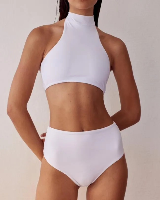 ALOHAS Swimwear The Higher 8211 White Econyl Bikini Top 8211 Women
