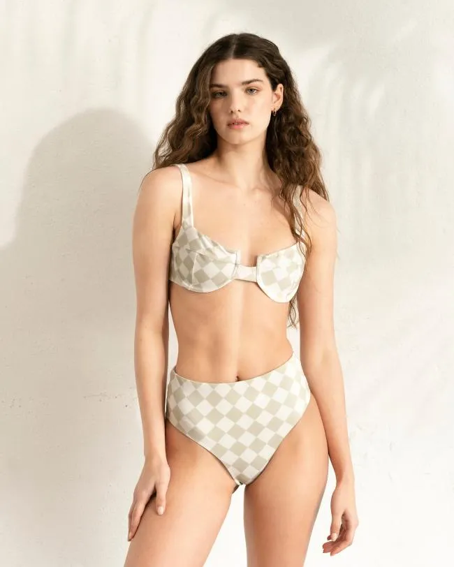 ALOHAS Swimwear The Loop 8211 Green Recycled Nylon Bikini Top 8211 Women