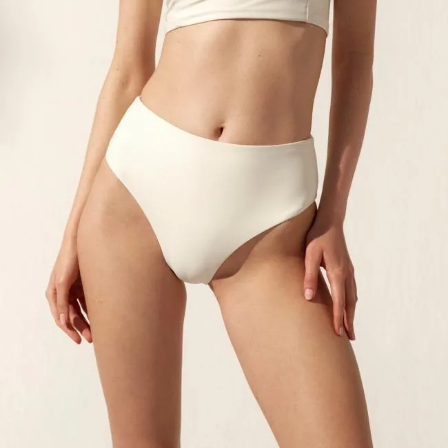 ALOHAS Swimwear The Pentagon 8211 White Recycled Nylon Bikini Bottom 8211 Women
