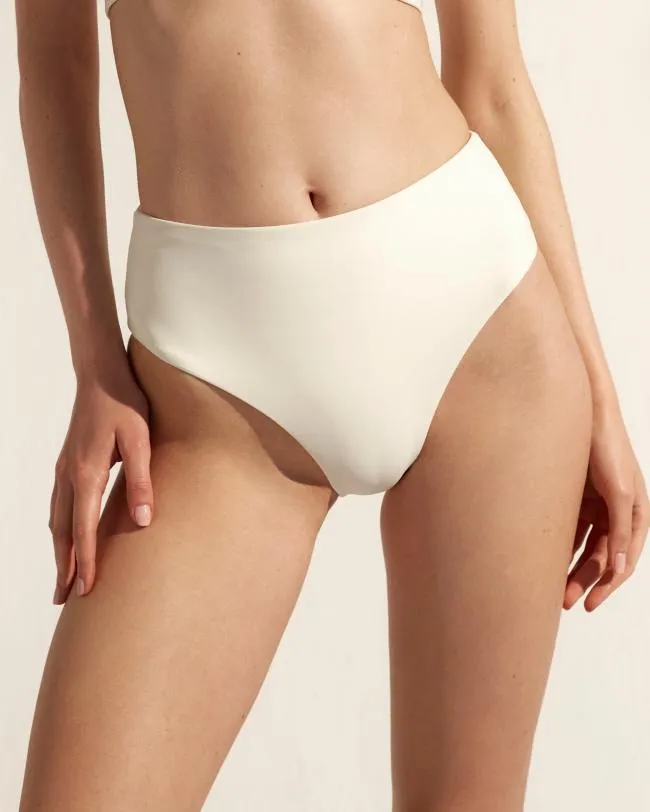 ALOHAS Swimwear The Pentagon 8211 White Recycled Nylon Bikini Bottom 8211 Women