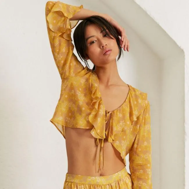 ALOHAS Tops Linn 8211 Yellow Multicolor Top 8211 Women