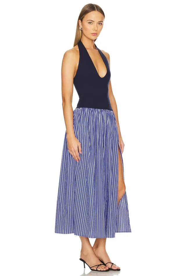 Andi Maxi Dress Navy Stripe and Solid Women Lovers and Friends Dresses