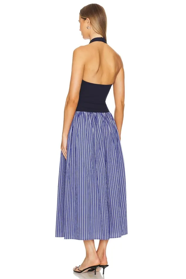 Andi Maxi Dress Navy Stripe and Solid Women Lovers and Friends Dresses