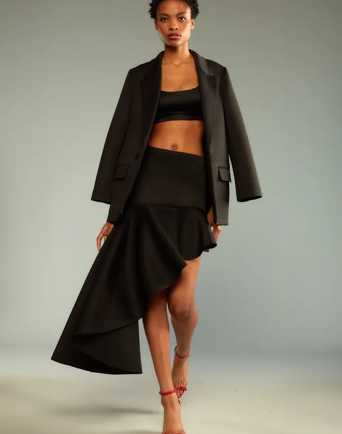 Asymmetrical Bonded Skirt 8211 Black Women Cynthia Rowley Bottoms