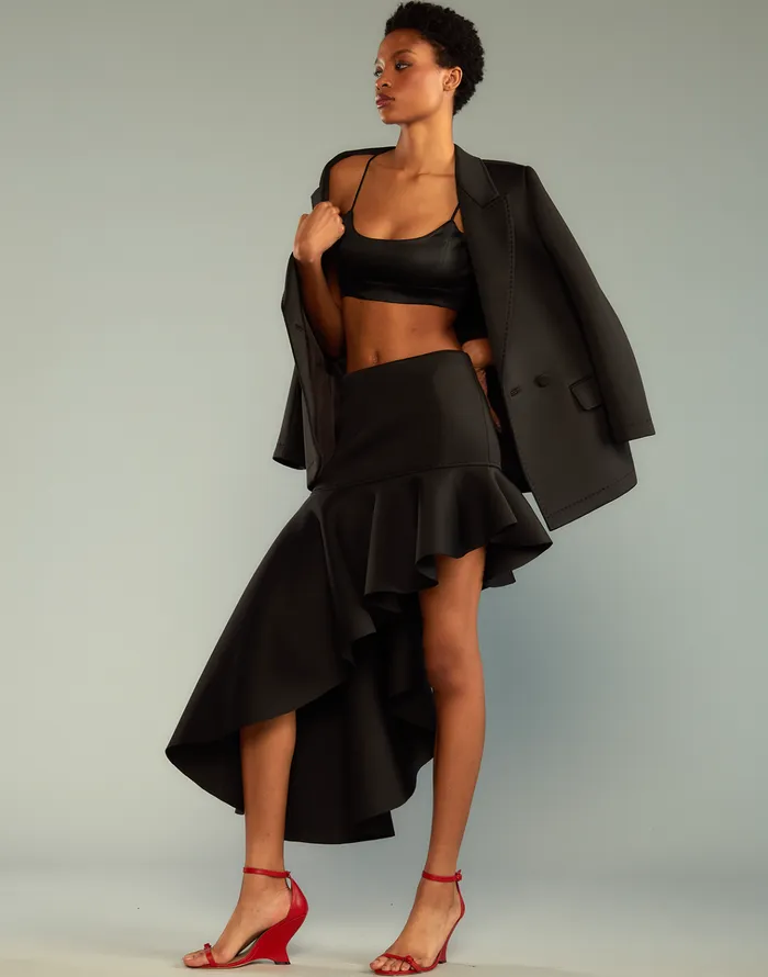 Asymmetrical Bonded Skirt 8211 Black Women Cynthia Rowley Bottoms