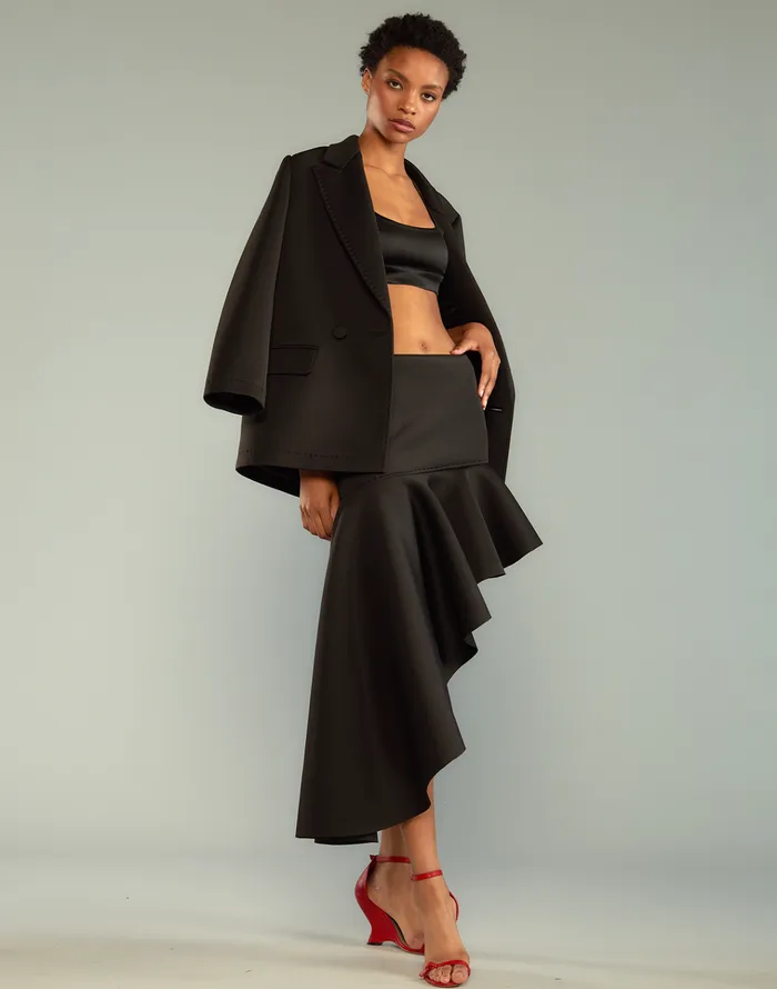 Asymmetrical Bonded Skirt 8211 Black Women Cynthia Rowley Bottoms