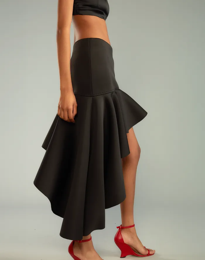 Asymmetrical Bonded Skirt 8211 Black Women Cynthia Rowley Bottoms
