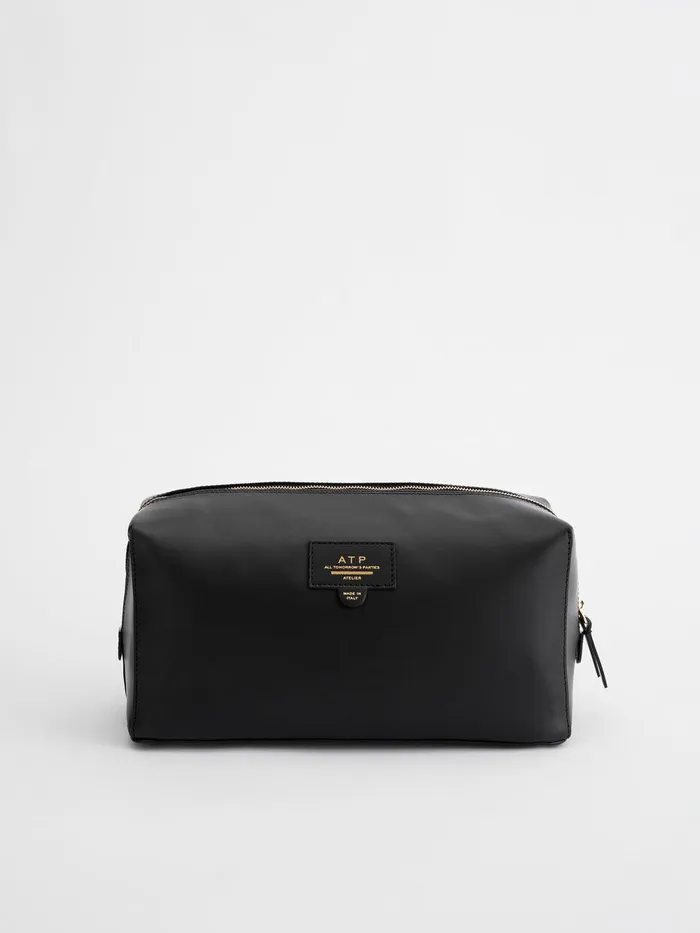 ATP Atelier Beauty Bags Pomaia Black Leather Beauty Bag Black 8211 Women