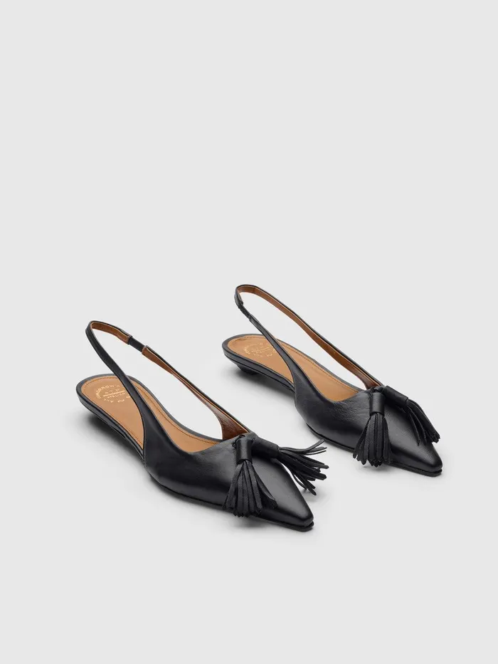 ATP Atelier Flats Molvena Black Nappa Flat Slingbacks Black 8211 Women