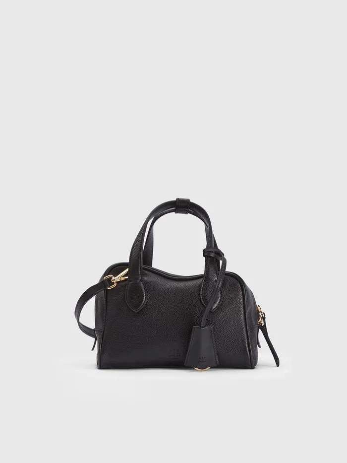 ATP Atelier Handbags Ormelle Black Grained Leather Top Handle Bag Black 8211 Women ATP Atelier Handbags Ormelle Black Grained Leather Top Handle Bag Black 8211 Women