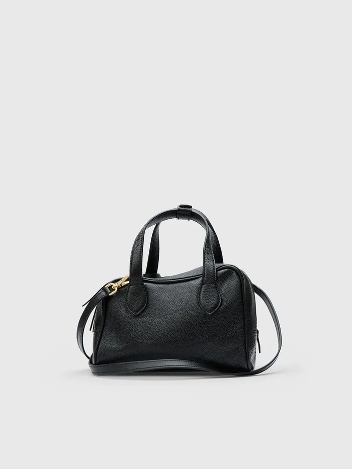 ATP Atelier Handbags Ormelle Black Grained Leather Top Handle Bag Black 8211 Women