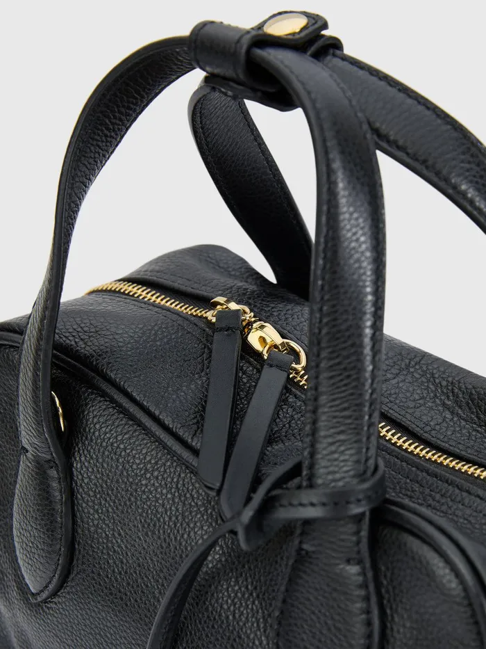 ATP Atelier Handbags Ormelle Black Grained Leather Top Handle Bag Black 8211 Women