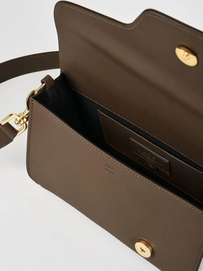 ATP Atelier Icon Bags Assisi Khaki Brown Leather Shoulder Bag Khaki Brown 8211 Women