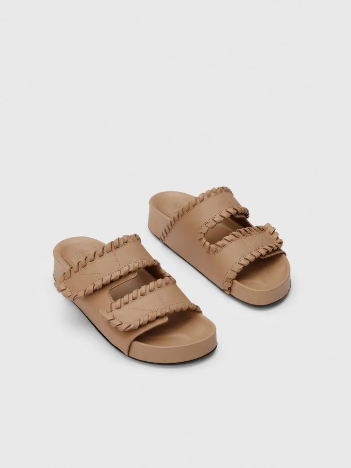 ATP Atelier Sandals Furlo Stitch Nocciola Leather Comfy Sandals Nocciola 8211 Women