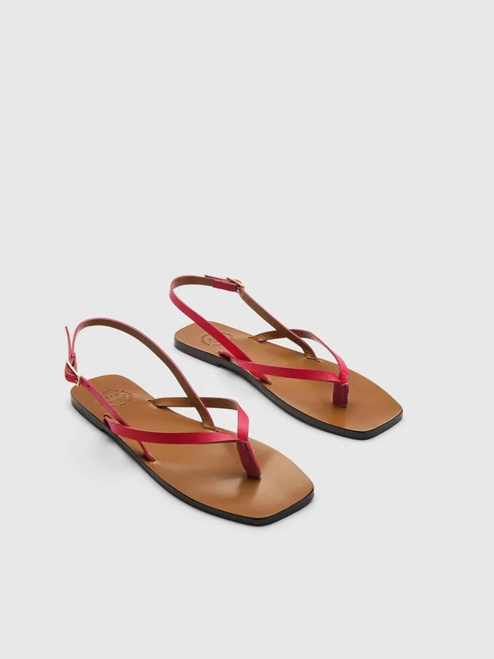 ATP Atelier Sandals Teolo Geranio Leather Strappy Sandals Geranio 8211 Women