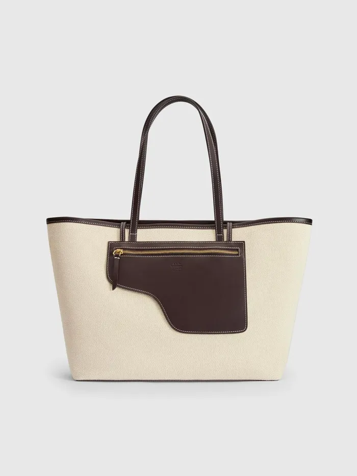 ATP Atelier Shoulder Bags Eraclea EcruWalnut CanvasLeather Large Tote Bag Ecruwalnut 8211 Women ATP Atelier Shoulder Bags Eraclea EcruWalnut CanvasLeather Large Tote Bag Ecruwalnut 8211 Women
