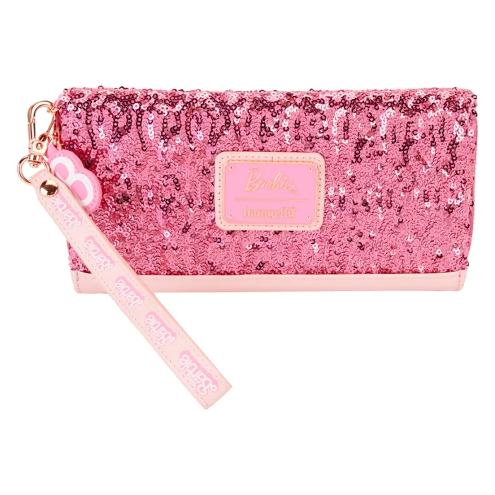 Barbie 65th Anniversary Exclusive Sequin Flap Wristlet Wallet Unisex Loungefly Bags and Wallets