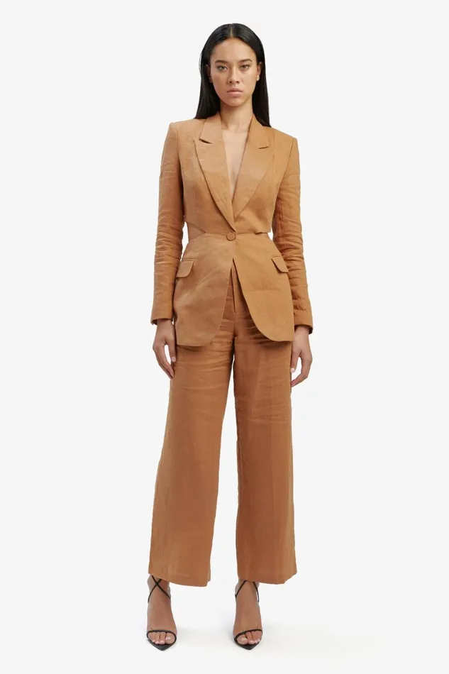 Bardot Blazers Domenica Linen Cut Out Blazer In Camel 8211 Women Bardot Blazers Domenica Linen Cut Out Blazer In Camel 8211 Women