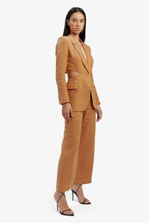 Bardot Blazers Domenica Linen Cut Out Blazer In Camel 8211 Women Bardot Blazers Domenica Linen Cut Out Blazer In Camel 8211 Women